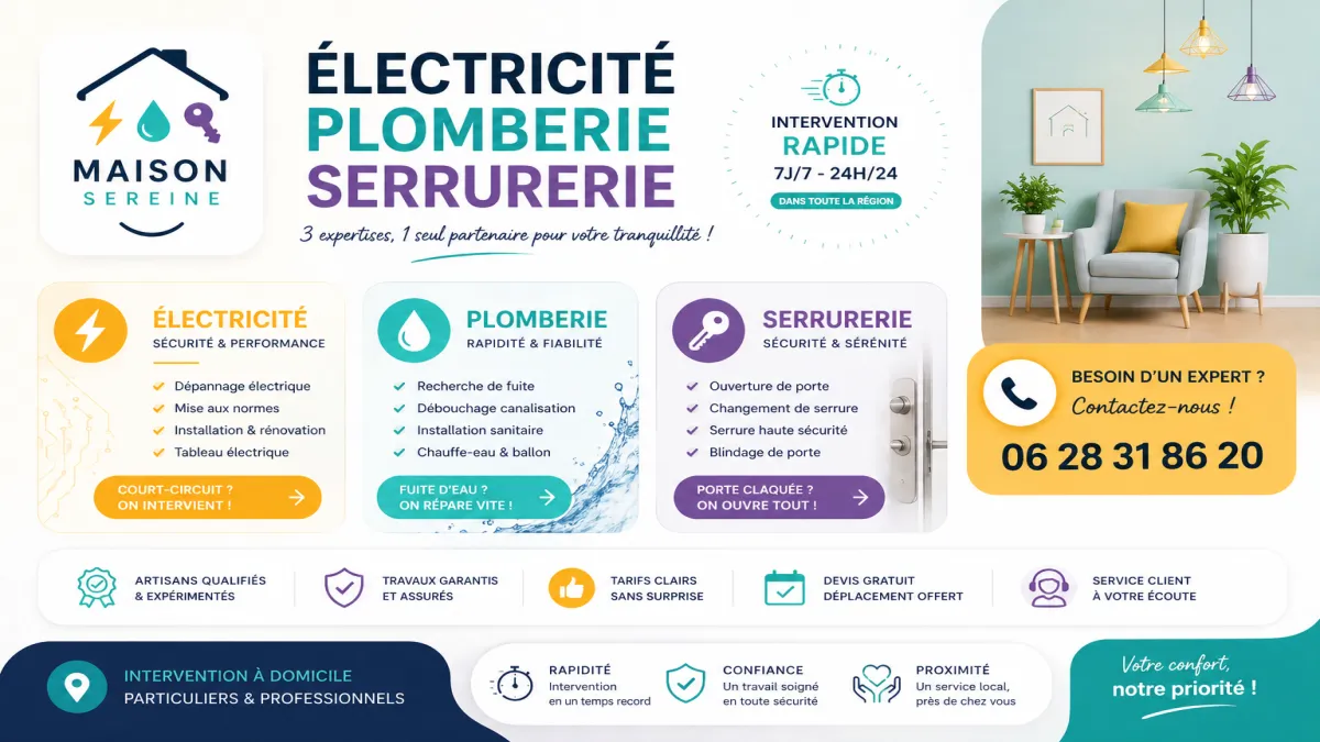 dépannage plomberie électricité serrurerie Saint-mitre-les-remparts urgence 24h